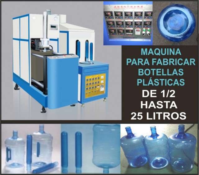 Maquina para fabricar botellas plásticas hasta 25 litros semi en